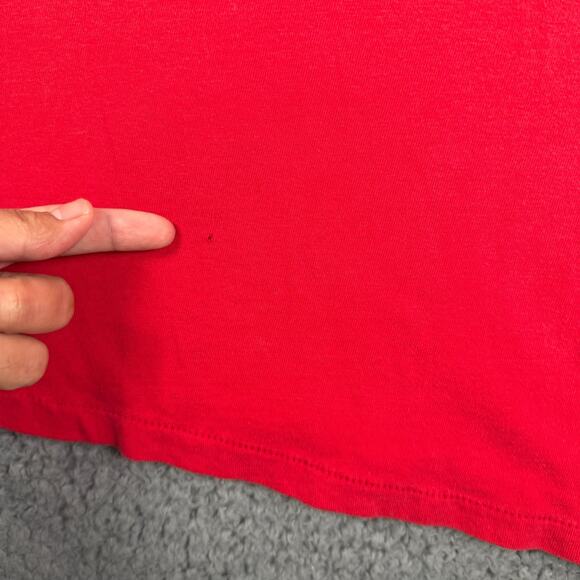 Abercrombie & Fitch Muscle Fit Shirt Men S Red Crew Club Embroidered Vintage Y2K - Picture 3 of 9